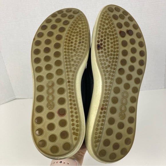 Ecco Soft 7 Black Leather Lace Up Runner Sneaker Comfortable Shoes Size 8 - Picture 15 of 16